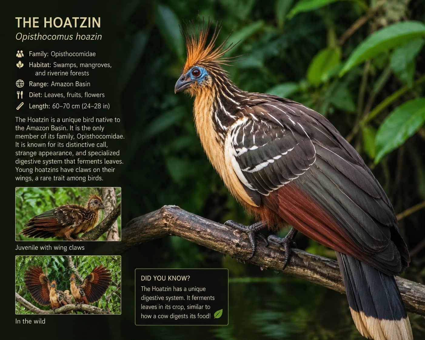 The Hoatzin The "Stinkbird" of the Amazon
