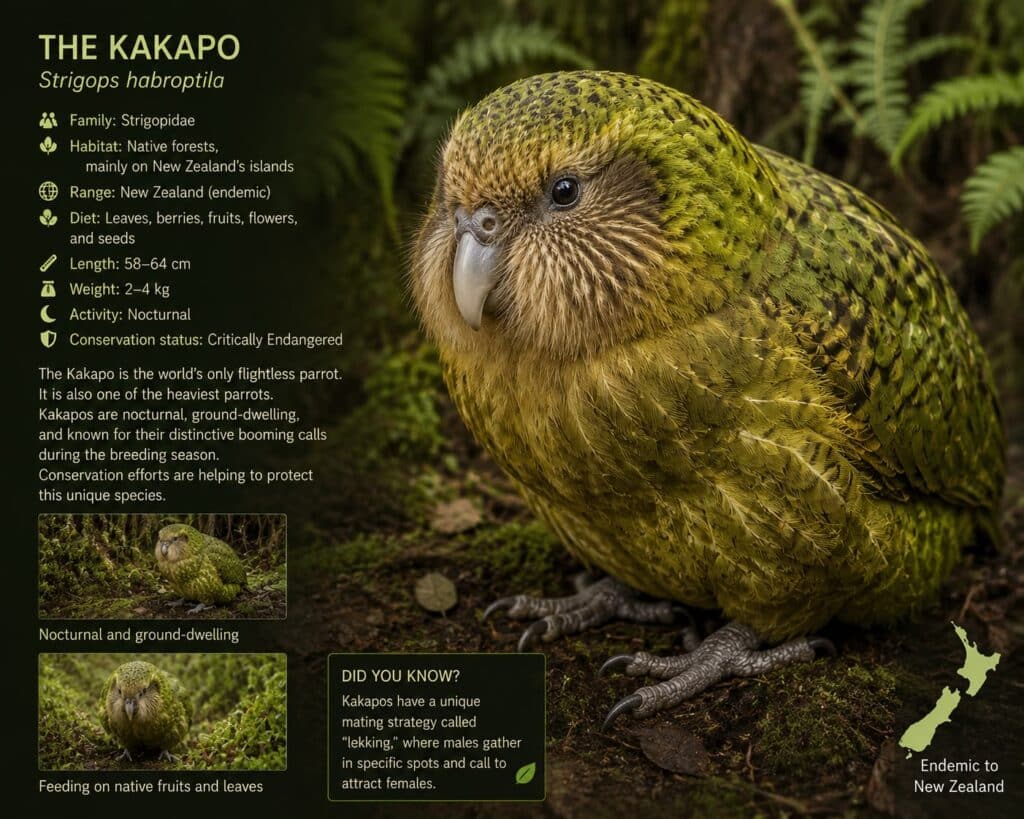 weird rare birds kakapo